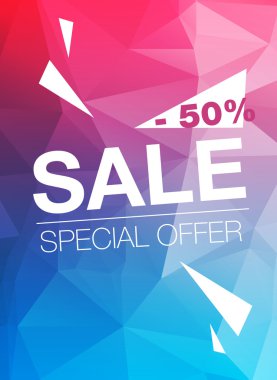 Mavi ve kırmızı arka plan süper Satılık özel fırsat afiş