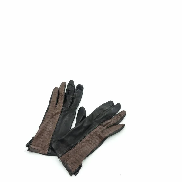 Autumn Accessories Women Gloves Made Genuine Thin Soft Brown Leather — Stock Photo, Image
