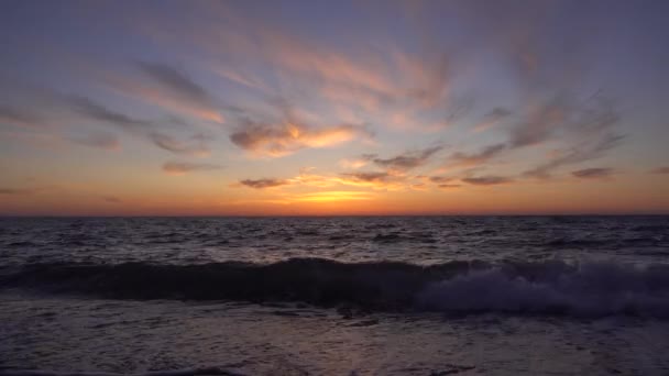 Coucher Soleil Lumineux Sur Mer Soleil Est Déjà Caché Derrière — Video