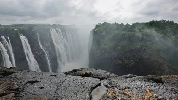 Krachtige Beken Van Victoria Falls Dalen Van Rand Van Kloof — Stockfoto