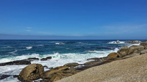 Côte Océan Atlantique Les Vagues Surf Turquoise Brisent Sur Les — Photo