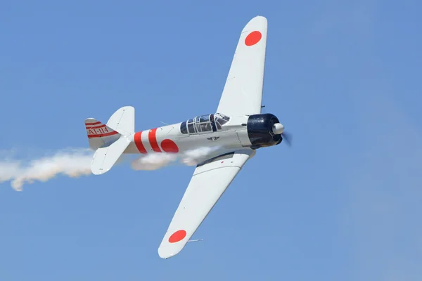 Uçak WWII Japonya sıfır vintage avcı uçağı hava gösterisi — Stok fotoğraf