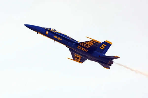 Avião Blue Angels F-18 Caça a jato Hornet — Fotografia de Stock