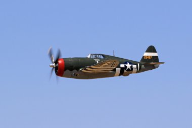 2016 Air Show sırasında performans uçak WWII vintage P-47 yıldırım avcı,