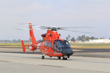 Helicopter Coast Guard MH-60 Jayhawk on the runway at 2016 Camarillo Air Show clipart