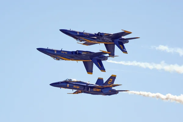 Blue Angels- US Navy Flight Demonstration Squadron flying at 2014 Miramar Air Show — Stock Photo, Image