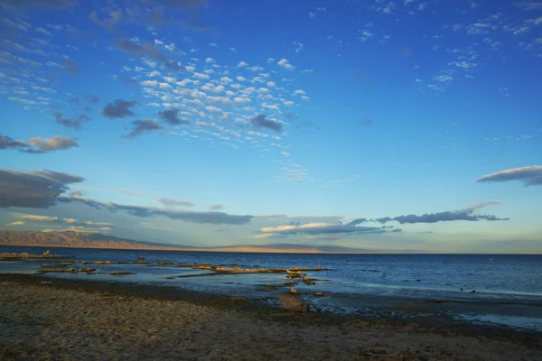 Costa del mar de Salton de California al atardecer — Foto de Stock