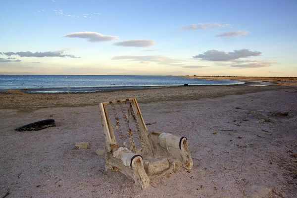 California Salton Sea wybrzeża na zachodzie słońca — Zdjęcie stockowe