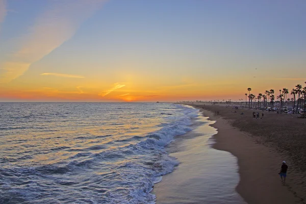 Playa muelle puesta de sol — Foto de Stock