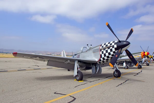 Air Show Vintage WWII Airplanes and Jet Aircraft  at 2015 Air Show — Stock Photo, Image