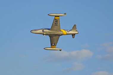 T-33 kayan yıldız Jet uçak 2015 uçaklar, şöhret Air Show'da Chino, California uçan