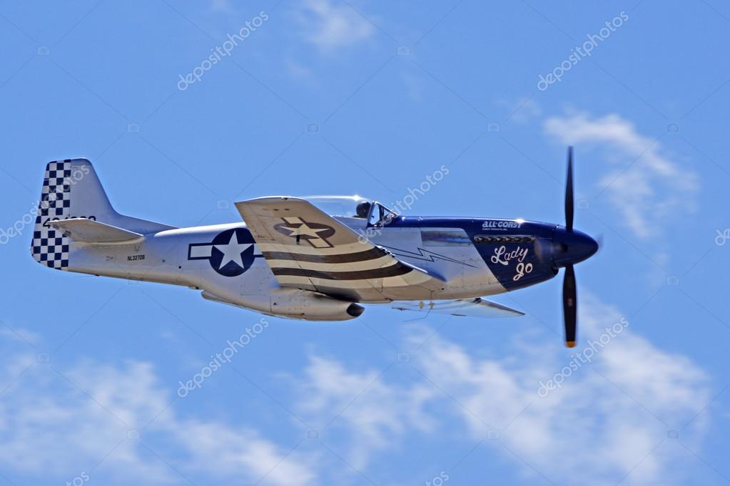 Airplane P-51 Mustang Fighter Plane Stock Photo, Picture and
