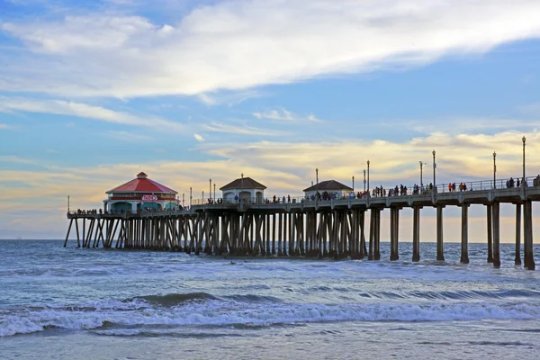 Beach Pier, a kaliforniai tengerparton, Twilight — Stock Fotó