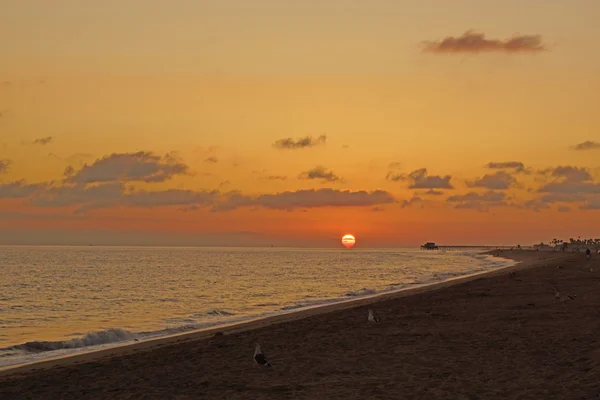 Praia pôr do sol ao longo da costa da Califórnia — Fotografia de Stock