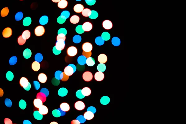 Brilliant Glowing Background Side Black Glitter Light Bokeh New Year — Stock Photo, Image