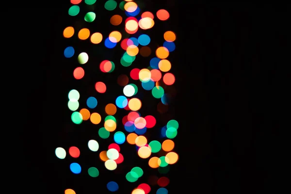 Brilliant Glowing Background Side Black Glitter Light Bokeh New Year — Stock Photo, Image