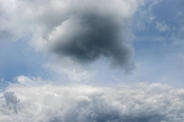 Big clouds in the sky before the summer thunderstorm. Clouds before the rain starts.