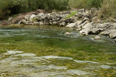 Boş Nehir Akışı, Su Rahatlatıcı Doğa Sahnesi.