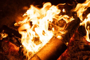 Soyut Ateş Bokeh Arkaplanı: Bulanık Turuncu ve Sarı Alevler