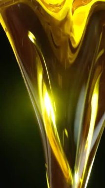 Zeytinyağının makro dokusu, Siyah Arkaplanda Akış.