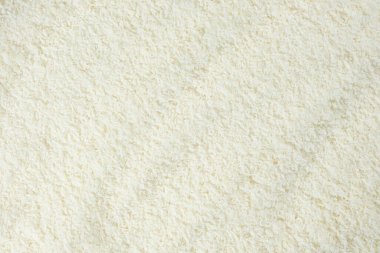 Beyaz kurutulmuş hindistan cevizi arkaplan dokusu üst görünümü.