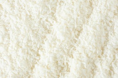 Makro Doku Beyaz Kurutulmuş Hindistan cevizi Üst Görünümü.