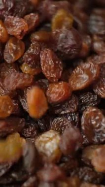 Kurutulmuş Üzümlerin Makro Görünümü Sağlıklı Atıştırmalık Kavramı.