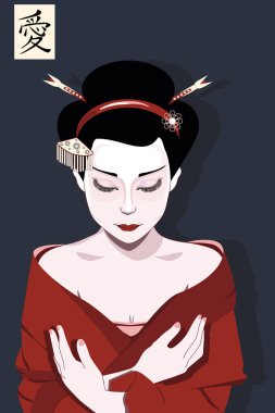 Karanlık bir geçmişi olan Japon bir kadın.
