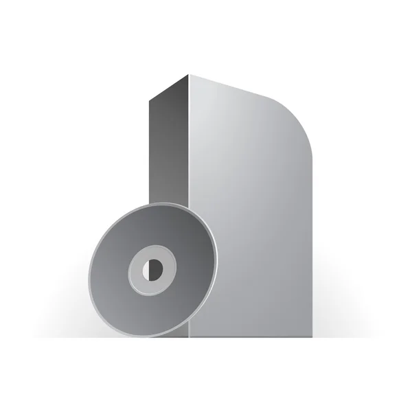 Boîte à logiciels blanche avec coins arrondis Whith Disk sur fond blanc isolé. Prêt pour votre design. Vecteur d'emballage des produits EPS10 — Image vectorielle