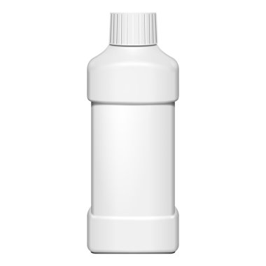 Kremi, şampuan, jel veya losyon plastik beyaz şişe izole beyaz arka plan üzerinde. Şablon hazır tasarımınız için alay. Ürün Ambalaj vektör Eps10