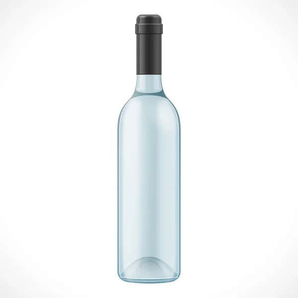 Blue Glass Wine Cider Bottle. Illustration Isolated On White Background. Mock Up Template Ready For Your Design. Product Packing Vector EPS10. Isolated. — Stock Vector