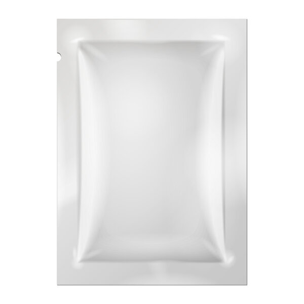 Упаковка из белой фольги Упаковка лекарственных средств Бланк или Кофе, Салт, Сахар, Перец, Специи, Саше, Свита, Кэнди или Презерватив. Пластиковый пакет Ready для вашего дизайна. Вектор закусок. Слот-блистер
