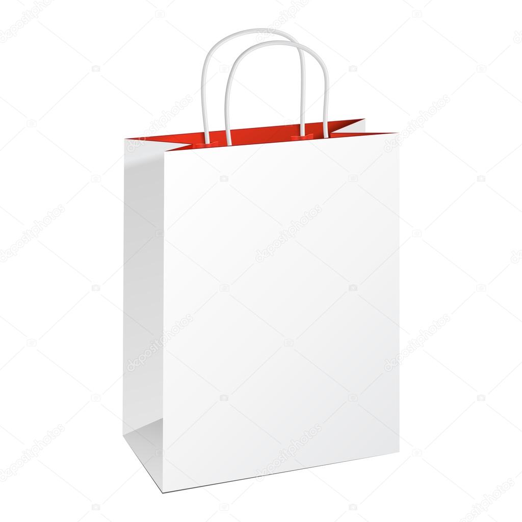Download Carrier Paper Bag White Red Illustration Isolated On White Background Mock Up Template Ready For Your Design Product Packing Vector Eps10 Stock Vector C Mr Pack 110000826 Yellowimages Mockups