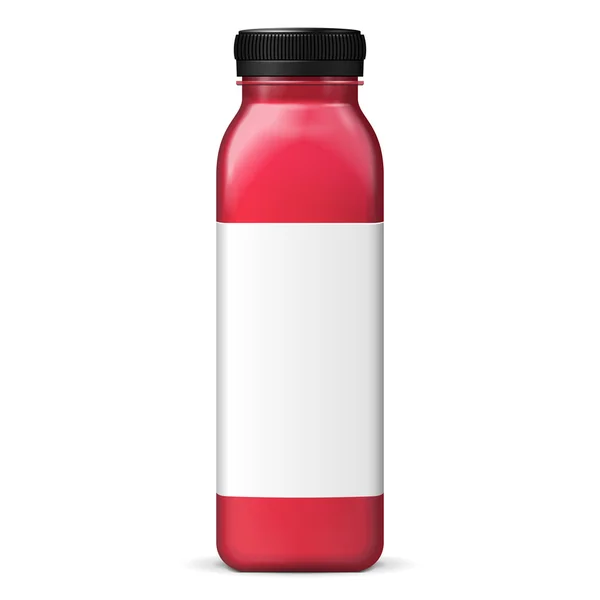 Tarro de botella rojo púrpura de jugo o mermelada de vidrio con etiqueta en fondo blanco aislado. Mock Up, Plantilla de burla listo para su diseño. Vector EPS10 — Vector de stock