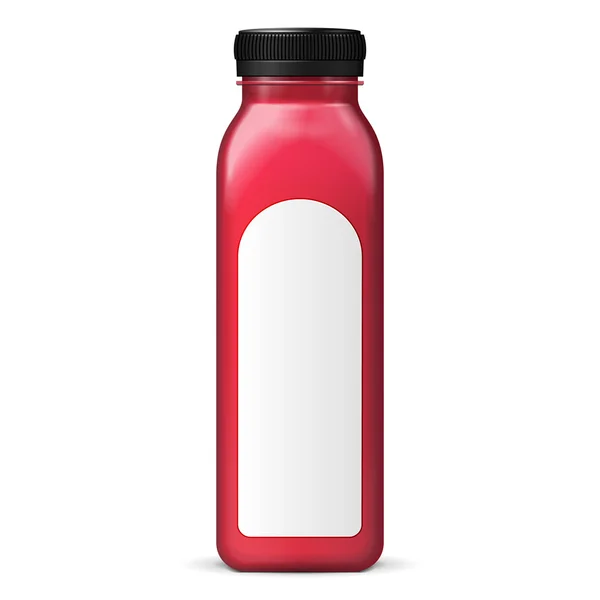 Saft oder Marmeladenglas rot lila Flasche Glas mit Etikett auf weißem Hintergrund isoliert. mock up, mockup Vorlage bereit für Ihr Design. Vektor eps10 — Stockvektor