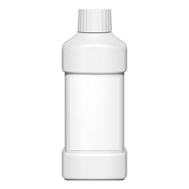 Kısa kremi, şampuan, jel veya losyon plastik şişe izole beyaz arka plan üzerinde. Şablon hazır tasarımınız için alay. Ürün Ambalaj vektör Eps10