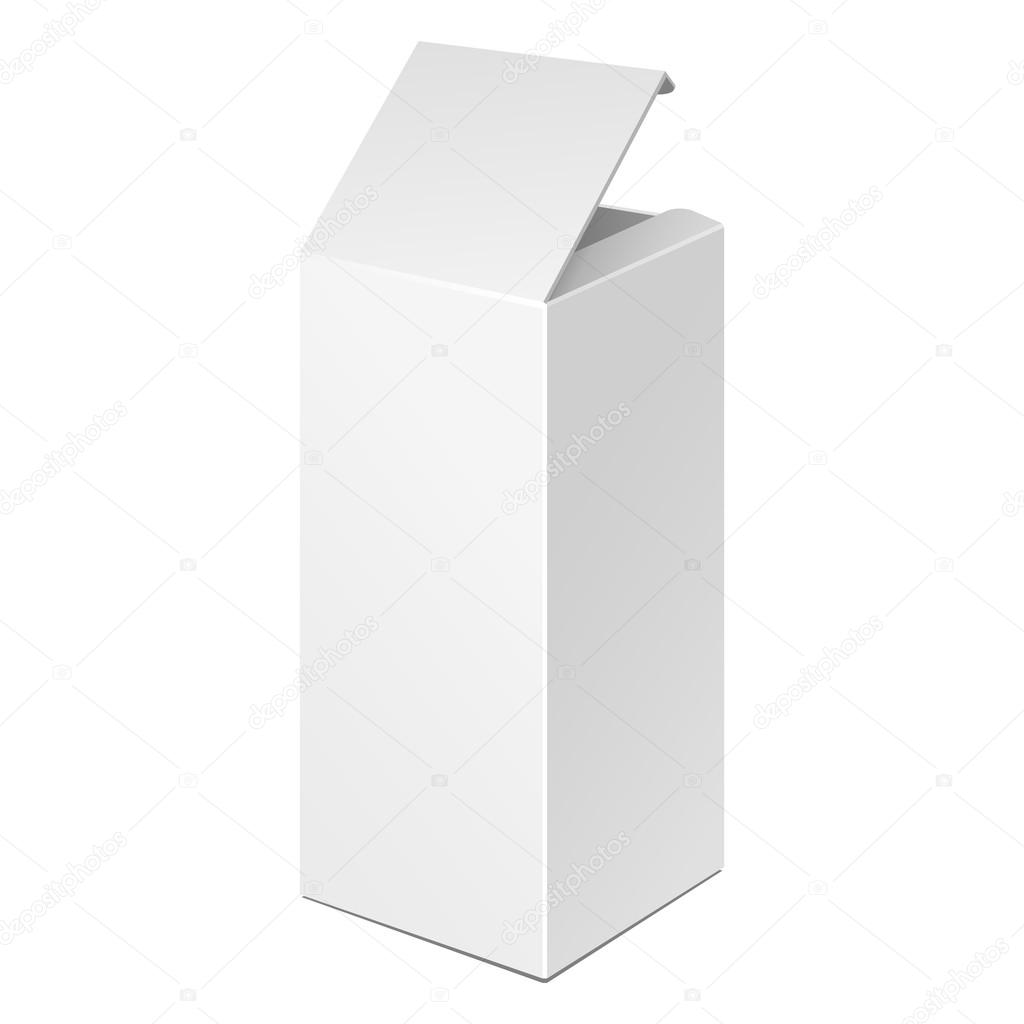 Download Opened Tall White Product Cardboard Package Box ...