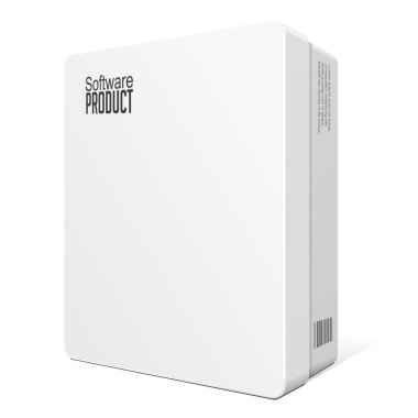 Beyaz Ürün Karton Paket Kutusu. Beyaz arka planda izole edilmiş bir resim. Tasarımınız için şablonu hazırlayın. Vektör EPS10