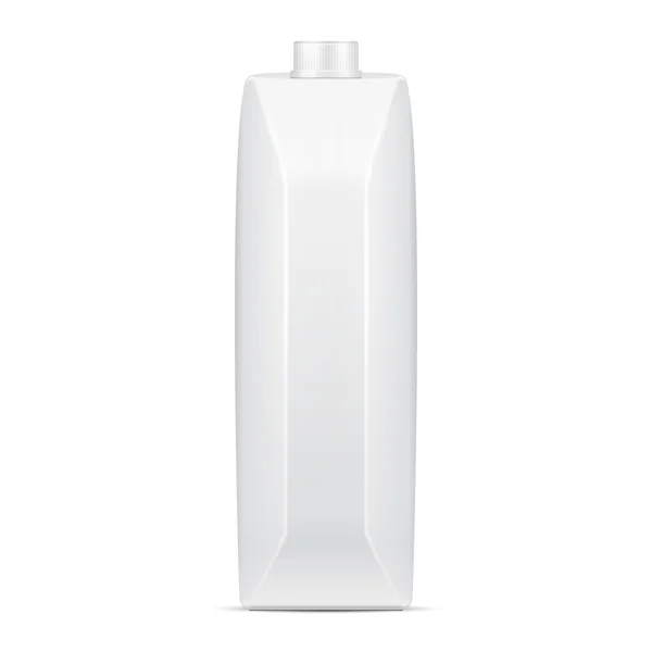 Maquette des paquets de carton de lait de jus blanc. Illustration isolée sur fond blanc. Prêt pour votre design. Vecteur EPS10 — Image vectorielle