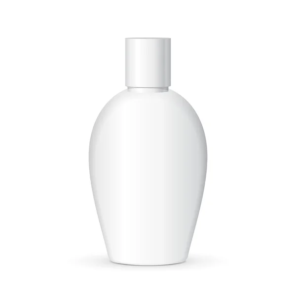 Mock Up Cream, Shampoo, Gel ou Lotion garrafa de plástico em fundo branco isolado. Pronto para o seu design. Vetor de embalagem de produto EPS10 — Vetor de Stock