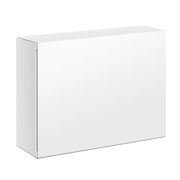 Caja del paquete del cartón del producto blanco. Ilustración Aislado sobre fondo blanco. Plantilla Mock Up listo para su diseño. Vector EPS10 — Vector de stock