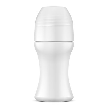 Rulo Üzerinde Antiperspirant Deodorant Beyaz İllüstrasyon Beyaz Arka Plan Üzerine Izole. Tasarımınız için şablonu hazır şekilde tarar. Vektör Eps10