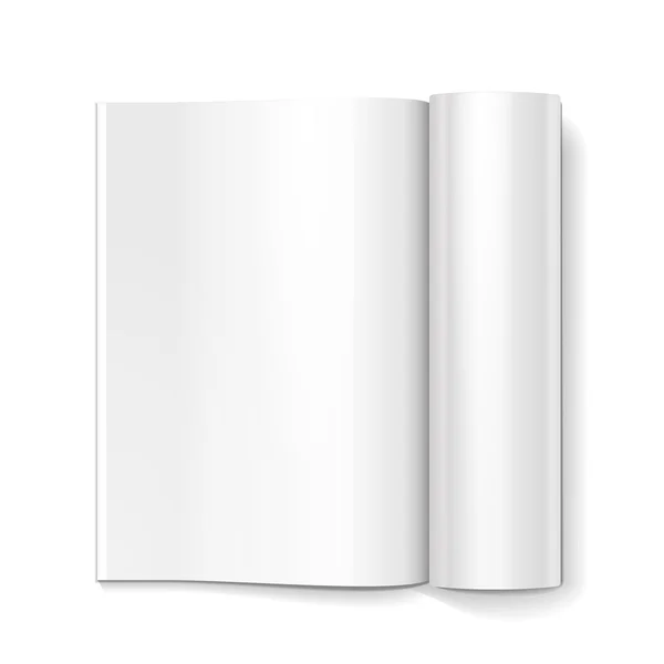 Бланк Открытый Журнал, Книга, Буклет, Брошюра. На белом фоне изолирован. Составьте шаблон Ready для вашего дизайна. Вектор упаковки продукта EPS10 — стоковый вектор