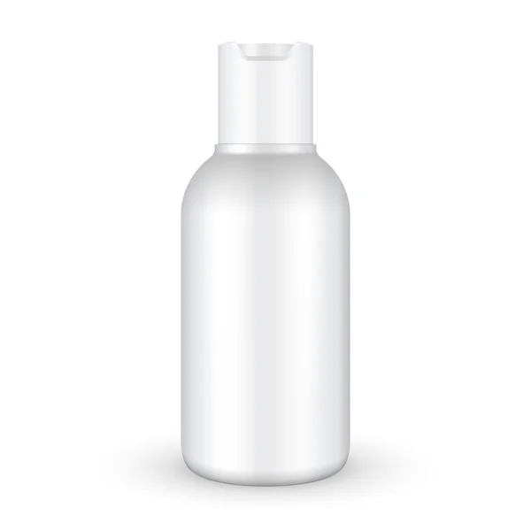 Crème maquillée, shampooing, gel ou lotion bouteille en plastique sur fond blanc isolé. Prêt pour votre design. Vecteur d'emballage des produits EPS10 — Image vectorielle