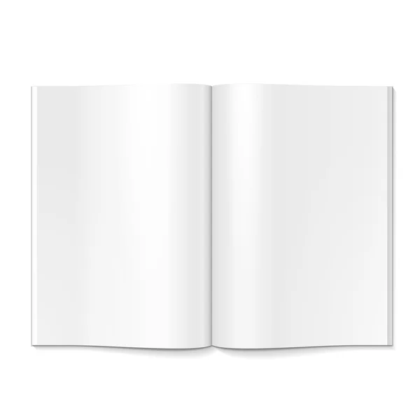 Blank Opened Magazine, Book, Booklet, Brochure. On White Background Isolated. Mock Up Template Ready For Your Design. Product Packing Vector EPS10 — Stock Vector