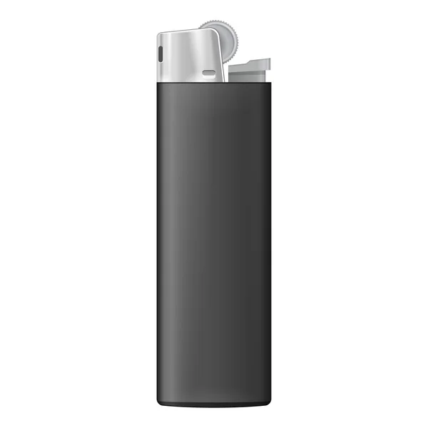 Encendedor de cigarrillos en blanco negro. Sobre fondo blanco aislado. Plantilla Mock Up listo para su diseño. Producto Embalaje Vector EPS10 — Vector de stock