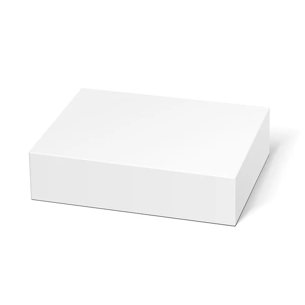 Caja del paquete del cartón del producto blanco. Ilustración Aislado sobre fondo blanco. Plantilla Mock Up listo para su diseño. Vector EPS10 — Vector de stock