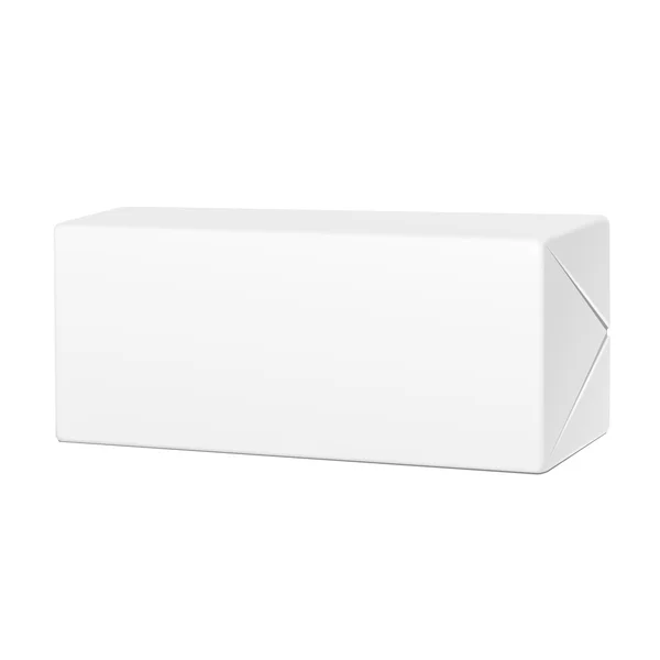 White Spread Butter Package Produkt Karton vorhanden. Illustration isoliert auf weißem Hintergrund. Mock Up Template bereit für Ihr Design. Vektor EPS10 — Stockvektor