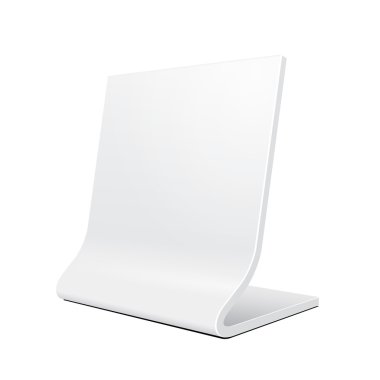 3d Plaka Nameplate Veya Açık Reklam Pos Poi Stand Afiş. Beyaz Arka Plan Üzerine İzole İllüstrasyon. Tasarımınız için şablonu hazır şekilde tarar. Vektör Eps10