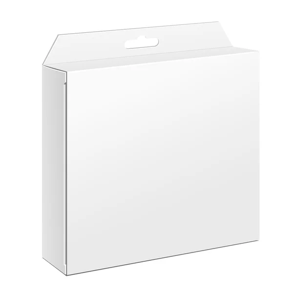 Άσπρο προϊόν πακέτο κουτί. Εικονογράφηση που απομονώνονται σε λευκό φόντο. Mock Up πρότυπο έτοιμο για το σχέδιό σας. Διάνυσμα Eps10 — Διανυσματικό Αρχείο